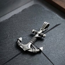 Ebrar Silver Gümüş Çapa Kolye Ucu 925 Ayar Gümüş Büyük Boy Çapa Figürlü Kolye Ucu