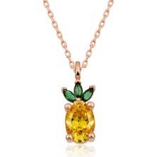 Avensyy ​gümüş Rose Ananas Figür Meyve Kolye