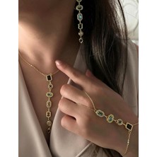 7 Element Renkli Taşlı Çelik 316L Y Kolye