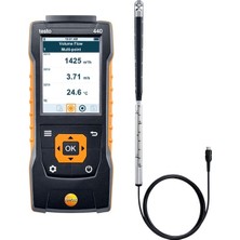 Testo 440 Hava Hızı ve Hacimsel Debi Ölçer | Mini Pervane Problu