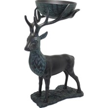 Avensyy Metal Geyikli Kase 55 cm Dekoratif Hediyelik