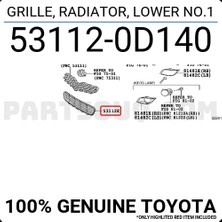 TŞT Toyota Yaris Ön Tampon Panjuru Sıyah 2009-  (Oem No:  531120D140)