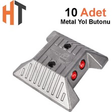 Hayat Trafik Metal Cam Kedi Gözü Yol Butonu Seti 12 x 12 x 2,8 cm