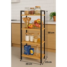 Empressco Wandoo 4 Katlı Metal Çerçeveli Ahşap Raf – Mutfak & Banyo Düzenleyici Çok Amaçlı Organizer (98X39X22 Cm) - Fiyatı, Yorumları