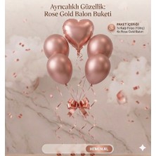 Çavuş E-Ticaret Rosegold Kalp Folyo Balon Seti  Doğum Günü Seti,parti Seti, Sevgili,bride Parti Seti
