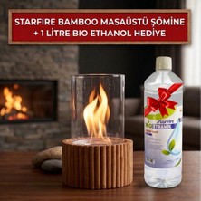 Starfire Bamboo Masaüstü Şömine + 1 Litre Bioethanol Yakıt Hediye