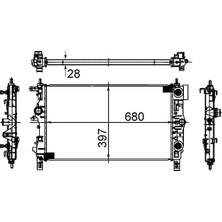 Behr Depomix Radyatör Astra J-Zafira Tourer C-Cruze (J300-J305-J308) (Al/pl/brz) (680X397X28)