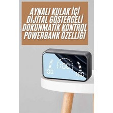 MiraLive Powerbankli Bluetooth Kulaklık Yüksek Ses Aynalı Çift Dijital Gösterge Ekranı