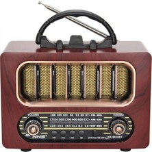 MiraLive Orta Boy Retro Ahşap Tasarım Bluetooth Hoparlörlü Radyo – Fm/am Destekli, Şarjlı ve Taşınabiliri Radyo NS-6636 (K95)