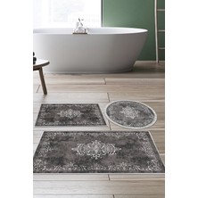 Alanur Home Eko Trend Djt 3 Lü Yıkanabilir Kaymaz Taban Banyo Paspas Seti 616 Klasik Bej
