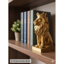 Aslan Biblo – Dekoratif Masa ve Raf Süsü 15 cm Altın Görünümlü