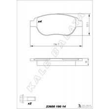 Zengemtx Ön Fren Balatasi Peugeot P207 06- P307 00- Partner 03- Citroen Berlingo 00- C3 02- C4 04- Xsara 00- Fiat Doblo 01-