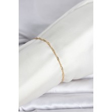 Alkasaz cm 14K Gold Renk Ezme Burgu Zincir Model Kadın Bileklik 5886 - ALKHBY3022-8600