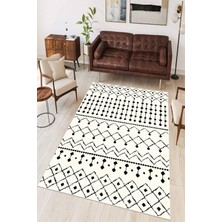 Mortapi Etnik Desen Baskılı Kaymaz Yıkanabilir Salon Oturma Odası Mutfak Antre Halısı Yolluk