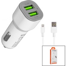 MiraLive Iphone - Kablolu  Oto - Araç Çakmaklık Şarj Başlık Set  3.1A - 15.5W - 1mt Kablo  HY-X44 (K95)