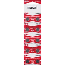 MiraLive Maxell LR44 AG13 SR44 A76 1.5V Alkalin Saat Pili 10 Adet