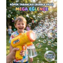 Mavi Su Dünyası Köpük Tabancası Bubble Pilli Sarı Turuncu Renkli 14 cm