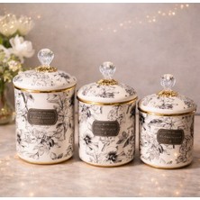 Empressco Santara Elegance Acar Scottısh Garden Büyük Boy Emaye Üçlü Kavanoz - Fiyatı, Yorumları