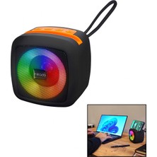 MiraLive Siyah Kablosuz Hoparlör - Speaker Taşınabilir Işıklı USB Şarjlı Bt - Tf Card 10 mt Menzil 1200MAH Pil - 5W (K95)