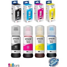Orijinal 103 Mürekkep Seti Epson Ecotank L3151 Yazıcı Uyumlu Orjinal 4 Renk