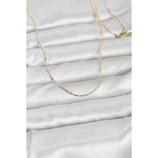 Alkasaz cm 14K Gold Renk Parçalı Topçuk Model 60 cm Kadın Kolye 5886 - ALKHBY7347-1936