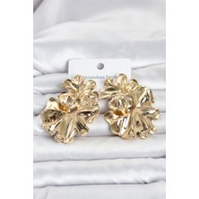 Alkasaz 316L Çelik Gold Renk Lotus Model Kadın Küpe 5886 - ALKHBY8914-3643