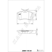 Zengemtx Arka Balata Mgn Ii-Lgn-Golf Iii-Iv-Passat III-POLO-C3-C4-P307-AUDI A3-A4 87X52.9X17.2MM GDB823