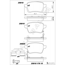 Zengemtx Arka Fren Balatasi Opel Corsa E 14-19 Adam 14-19 15 Jant Rpo J67 Fiat Egea 16- 500L 13- 264MM