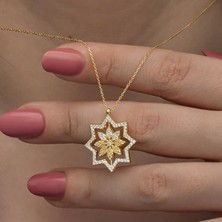 Avensyy Gümüş Gold Kar Tanesi Kadın Kolye