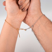 Avensyy 925 Ayar Gümüş Rodyum Rose Çift Kalpli Aşk Bileklik
