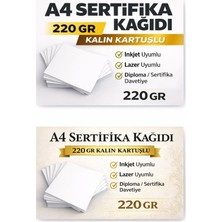 Orbak Kağıtçılık A4 Sertifika Kağıdı Kalın Kartuşlu Mürekkepli Tüm Yazıcılara Uygun 100 Adet 220 gr (1,37KG)