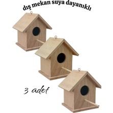 ncy Ahşap Kayın Kuş Yuvası Kuş Evi Dış Mekan Suya Dayanıklı 3 Adet 15X15X20 cm