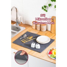 Empressco Porsima 3139-3 2li Mikrofiber Bulaşık Kurulama Matı Kurutma Örtüsü Tezgah Üstü Süper Emici Antrasit 38*51 cm - Fiyatı, Yorumları