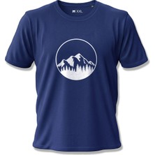 North Whiskers Doğa ve Dağ Silüeti Baskılı %100 Pamuklu Unisex Tişört