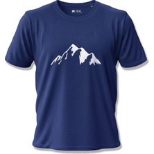 North Whiskers Dağ Silüeti Baskılı %100 Pamuklu Unisex Tişört