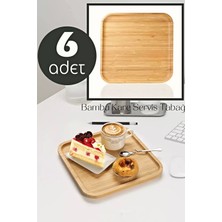Empressco Berdina Home 6 Adet Gourmet Kare Bambu Kahvaltı Tabağı Pasta Servis Sunum Tepsi Ikramlık Ahşap Tabak - Fiyatı, Yorumları