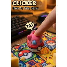 Pokemon Temalı Mekanik Klavye Blue Switch Anahtarlık Hediyelik - Sesli Stres Oyuncağı (Fidget Toy)