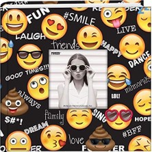 Trendy Pazars Albums EV-246EMJ Emoji 200 Pkt 4x6 Fotoğraf Albümü Fotoğraf Albümü, Kağıt, Siyah, Cep