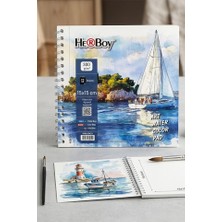 Artlantis Telli Suluboya Eskiz Defteri 15X15 cm 1 Adet Herboy 300 gr Sulu Boya Eskiz Defteri Karakalem Çizim 12 Sayfa Dokulu Kağıt