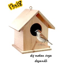 ncy Ahşap Kancalı Kuş Yuvası Kuş 13*13*18 cm Dış Mekan Suya Dayanıklı