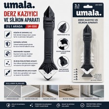 Umala 3’ü 1 Arada Derz Kazıyıcı ve Silikon Çekme Aparatı Profesyonel Fayans Derz Temizleme Aparatı UM-1000