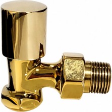 Termovan Radyatör Havlupan Vanası Köşe Tip 1/2'' Gold ( Altın )