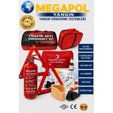 Megapol  Lüks Trafik Seti , Ilk Yardım Seti , Yangın Söndürme Cihazı , Yangın Söndürücü ,1 kg Yangın Tüpü