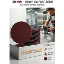 Creatividad Solutions 12 Adet 120 Kum Yuvarlak Cırtlı Zımpara Diski 115 mm Deliksiz Zımpara Kağıdı 723217