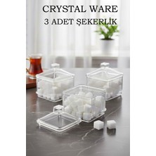 Empressco Crystal Ware 3 Adet Şeffaf Kare Kapaklı Şekerlik, Sunumluk F111 - Fiyatı, Yorumları