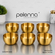 Pelenna Lüks Çelik Çerezlik Gold Pvd Kaplama ; 9 Cm. -6 Adet-