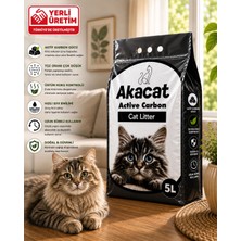 Akacat 5 lt Aktif Karbonlu Kedi Kumu Süper Topaklanan Doğal Bentonit ile Üstün Koku Kontrolü