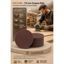 Creatividad Solutions 12 Adet 800 Kum Yuvarlak Cırtlı Zımpara Diski 115 mm Deliksiz Zımpara Kağıdı 723223