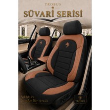 Trobus Bmw X3 2010 Sonrası Uyumlu Süvari Serisi Siyah Taba Premium Tay Tüyü Koltuk Kılıfı