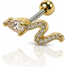 Nur Silver Taşlı Çelik Tragus Küpe NUR-KE03384